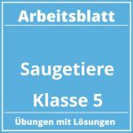 Arbeitsblatt Säugetiere Klasse 5