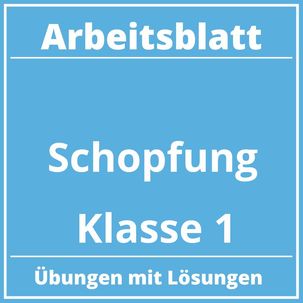 Arbeitsblatt Schöpfung Klasse 1