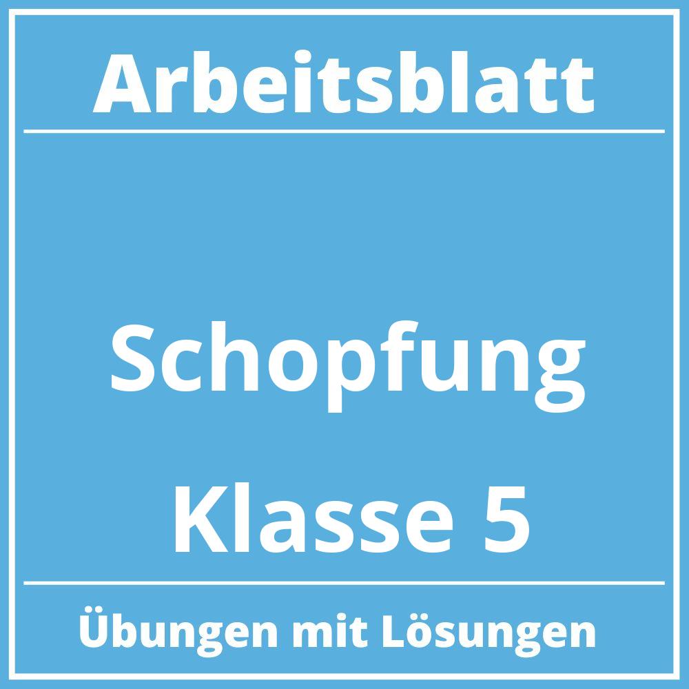 Arbeitsblatt Schöpfung Klasse 5