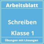 Arbeitsblatt Schreiben Klasse 1