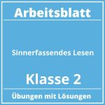 Arbeitsblatt Sinnerfassendes Lesen Klasse 2