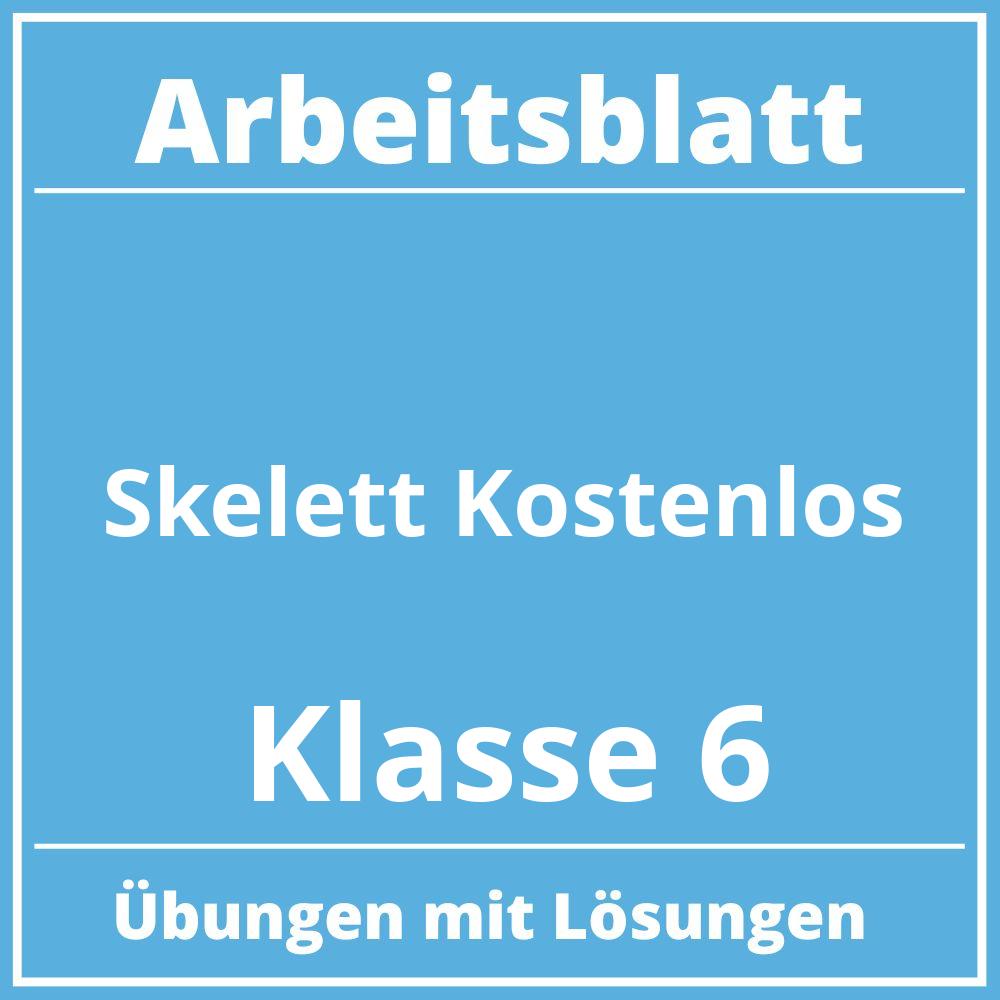 Skelett Arbeitsblatt Kostenlos Klasse 6