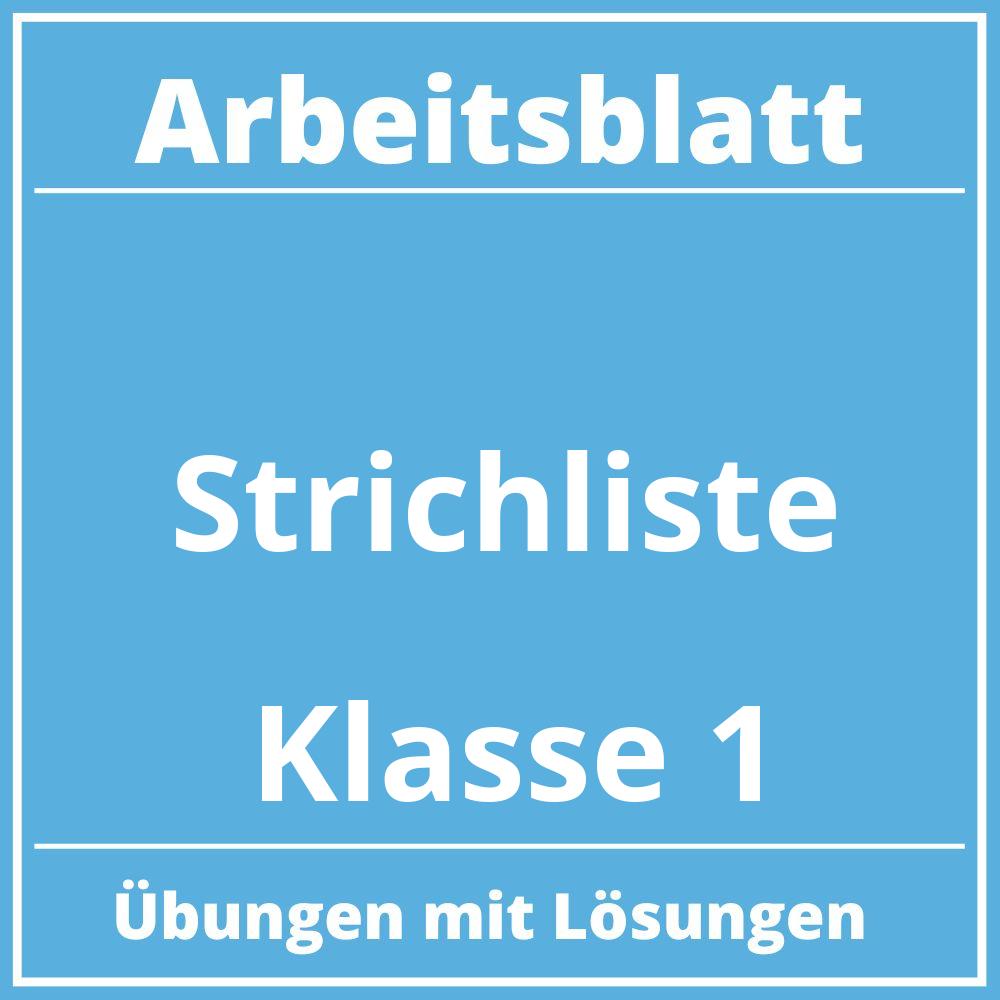 Arbeitsblatt Strichliste Klasse 1