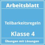 Teilbarkeitsregeln Arbeitsblatt Klasse 4