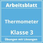 Arbeitsblatt Thermometer Klasse 3