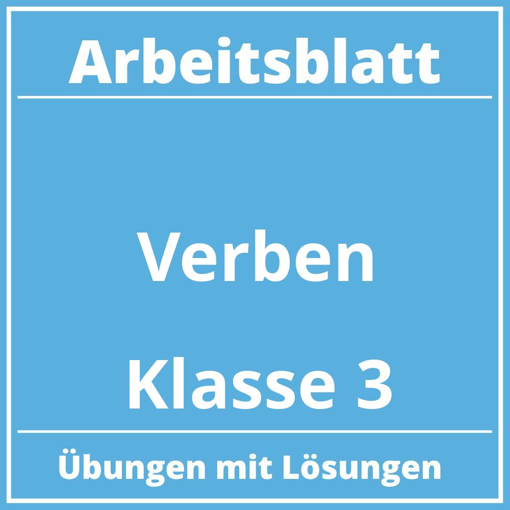 Arbeitsblatt Verben Klasse 3