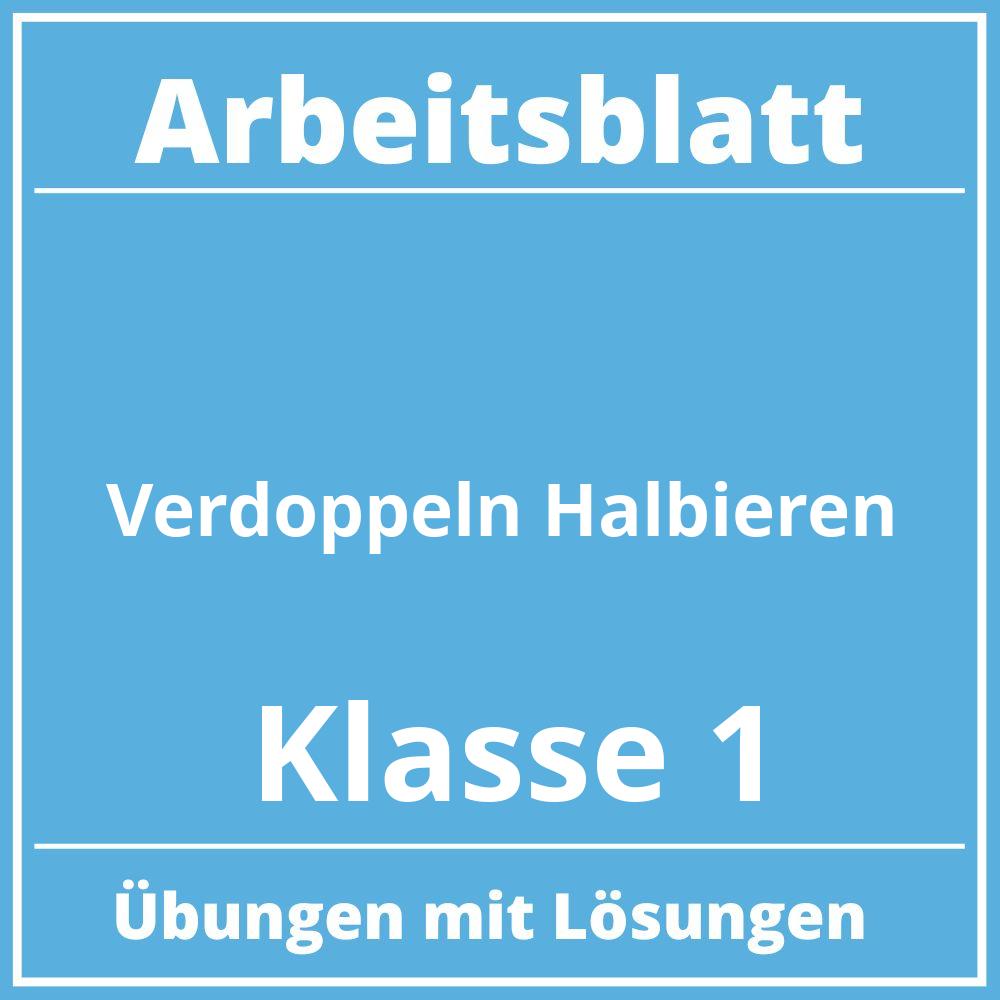 Arbeitsblatt Verdoppeln Halbieren Klasse 1