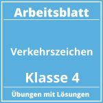 Arbeitsblatt Verkehrszeichen Klasse 4