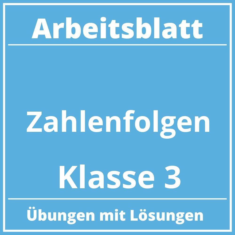 Zahlenfolgen Arbeitsblatt Klasse 3