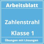 Arbeitsblatt Zahlenstrahl Klasse 1