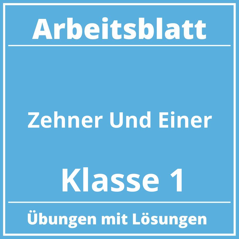 Zehner Und Einer Arbeitsblatt Klasse 1