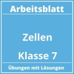 Arbeitsblatt Zellen Klasse 7